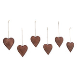 Dotted Metal Heart Ornament Set of 6-Lange General Store