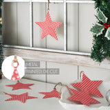 Dotted Metal Star Ornaments Red Set of 6-Lange General Store