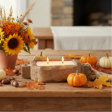 Driftwood Log Candle Fall Lifestyle