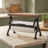 Drucker's Vintage Counter Paper Towel Holder in a farmhouse kitchen