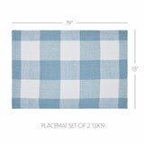 Dusk Blue Check Placemats - Set of 2-Lange General Store