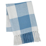 Dusk Blue Check Woven Throw-Lange General Store