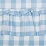 Dusk Buffalo Blue Check Ruffled Swag Curtains