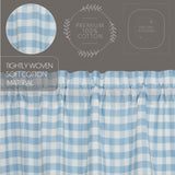 Dusk Buffalo Blue Check Swag Curtains-Lange General Store