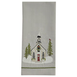 Evergreen Church Christmas Dishtowel-Lange General Store