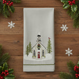 Evergreen Church Christmas Dishtowel-Lange General Store