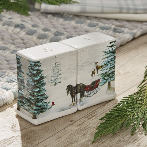 Evergreen Sleigh Salt & Pepper Set-Lange General Store