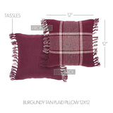 Exton Burgundy Tan Plaid Pillow-Lange General Store