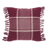Exton Burgundy Tan Plaid Pillow-Lange General Store