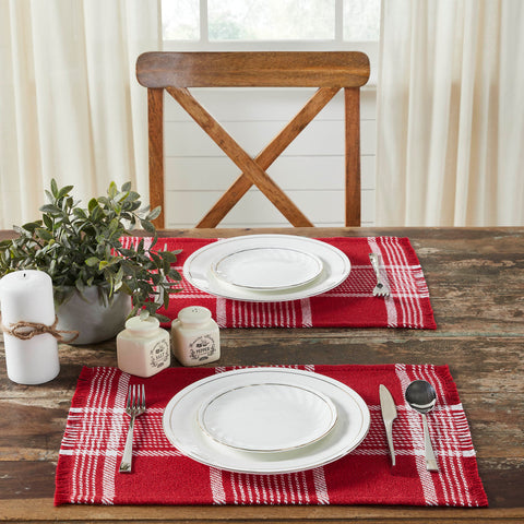 Exton Red Plaid Placemat Set of 2-Lange General Store