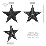 Faceted Metal Star Black - Multiple Sizes-Lange General Store