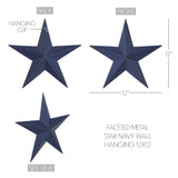 Faceted Metal Star Blue - Multiple Sizes-Lange General Store