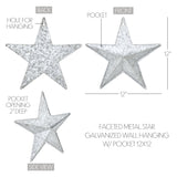 Faceted Metal Star Galvanized Wall Hanging w/Pocket-Lange General Store
