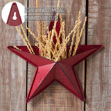 Faceted Metal Star Red Wall Hanging w/Pocket-Lange General Store