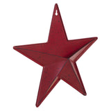 Faceted Metal Star Red Wall Hanging w/Pocket-Lange General Store