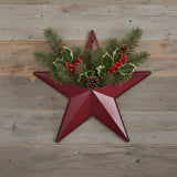 Faceted Metal Star Red Wall Hanging w/Pocket-Lange General Store