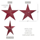 Faceted Metal Wall Star Red - Multiple Sizes-Lange General Store