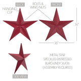 Faceted Metal Wall Star Red - Multiple Sizes-Lange General Store