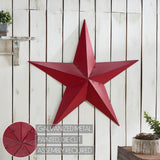 Faceted Metal Wall Star Red - Multiple Sizes-Lange General Store