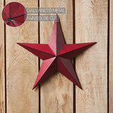 Faceted Metal Wall Star Red - Multiple Sizes-Lange General Store
