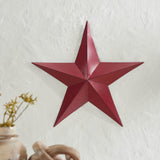 Faceted Metal Wall Star Red - Multiple Sizes-Lange General Store