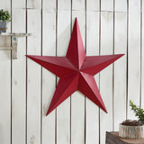 Faceted Metal Wall Star Red - Multiple Sizes-Lange General Store