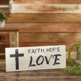 Faith Hope Love Wooden Sign-Lange General Store