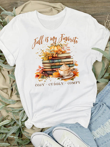 Fall Is My Favorite Cozy Cuddly T-Shirt-Lange General Store