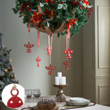 Falling Snow Red Angel Metal Ornament Set of 6-Lange General Store