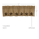 Farmhouse Star Ticking Stripe Valance