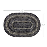 Farmstead Black Collection Braided Rugs - Oval