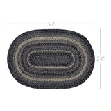 Farmstead Black Collection Braided Rugs - Oval