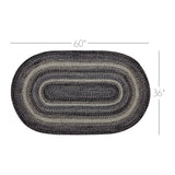 Farmstead Black Collection Braided Rugs - Oval