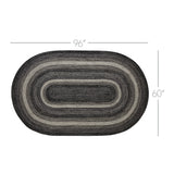 Farmstead Black Collection Braided Rugs - Oval