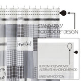Farmstead Black Patchwork Cotton Shower Curtain-Lange General Store