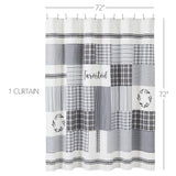Farmstead Black Patchwork Cotton Shower Curtain-Lange General Store
