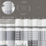 Farmstead Black Patchwork Cotton Shower Curtain-Lange General Store