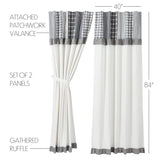 Farmstead Black Patchwork Panel Curtains