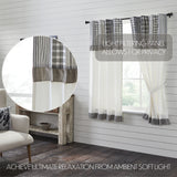 Farmstead Black Patchwork Short Panel Curtains