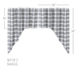 Farmstead Black Plaid Swag Curtains