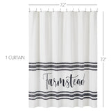 Farmstead Black Stripe Shower Curtain