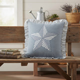 Farmstead Blue Barn Star Pillow-Lange General Store