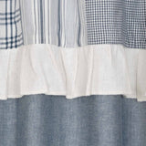 Farmstead Blue Patchwork Short Panel Curtains