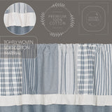 Farmstead Blue Patchwork Short Panel Curtains
