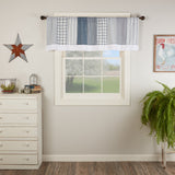 Farmstead Blue Patchwork Valance-Lange General Store