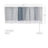 Farmstead Blue Patchwork Valance-Lange General Store