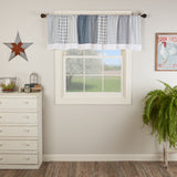 Farmstead Blue Patchwork Valance-Lange General Store