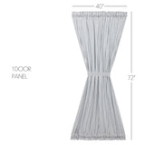 Farmstead Blue Ticking Stripe Door Panel Curtain