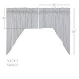 Farmstead Blue Ticking Stripe Swag Curtains