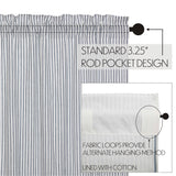 Farmstead Blue Ticking Stripe Swag Curtains